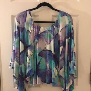 Sky butterfly top with sequined back line